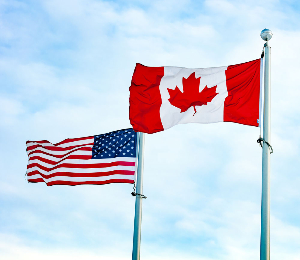 Canada USA flags